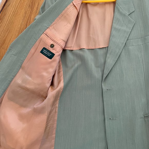 United Colours of Benetton green teal blazer with hole at back - Picture 6 of 10